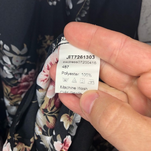 💐SHEIN Black Dress w/pink roses💐 - Picture 8 of 9